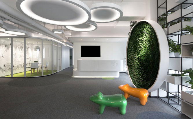 杭州服飾有限公司運營中心前臺整體區域設計2