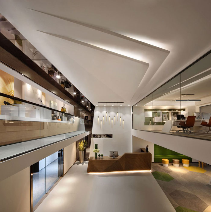 LOFT風格辦公室一樓二樓全景裝修設計效果圖