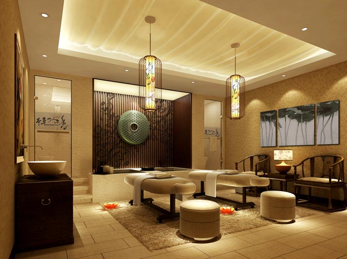 現代、古典混搭美容院按摩房裝修設計案例效果圖
