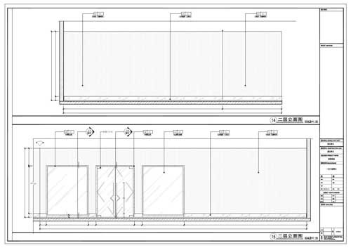 商場深化設計施工圖二層立面圖14-15