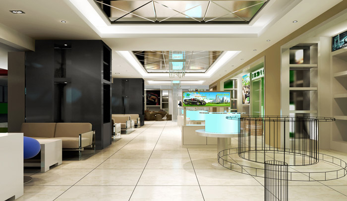 700平方米汽車美容店休息區域裝修設計案例效果圖