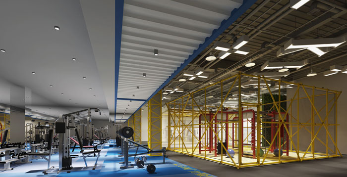 健身俱樂部健身區(qū)域裝修設(shè)計(jì)案例效果圖