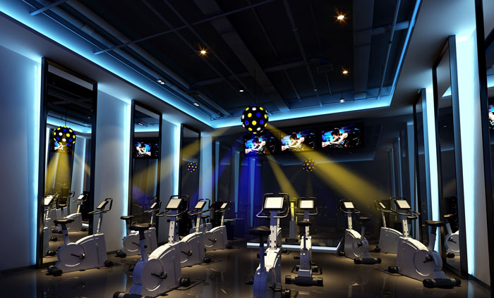 健身俱樂部動(dòng)感單車裝修設(shè)計(jì)案例效果圖