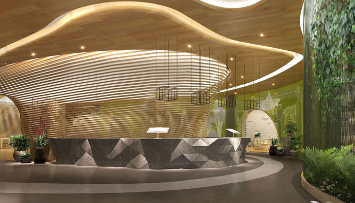 杭州鮮魚火鍋前臺(tái)裝修設(shè)計(jì)效果圖