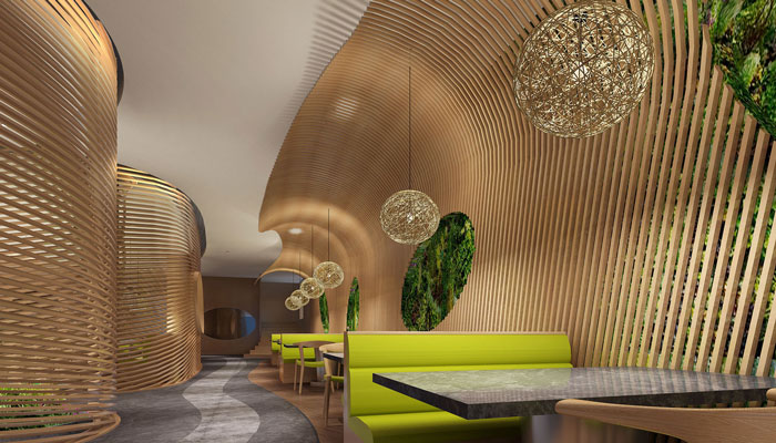 杭州鮮魚火鍋大廳餐飲區(qū)裝修設(shè)計(jì)效果圖