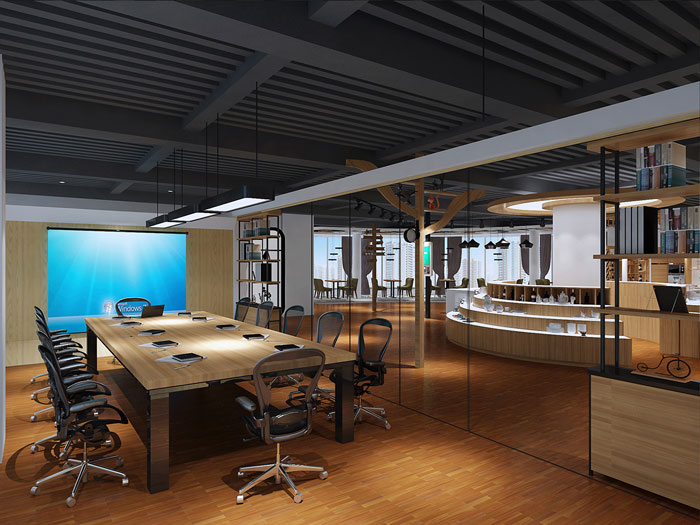 甜點展廳辦公區域裝修設計案例效果圖