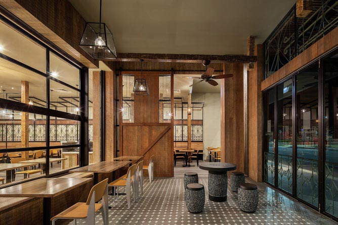 歷史、文化傳統氛圍下1200平方餐廳過道設計方案效果圖