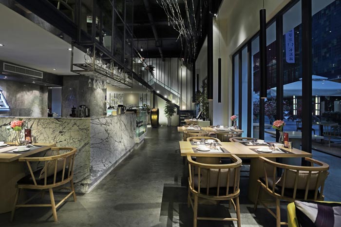 300平方素食文化餐廳前臺設計效果圖