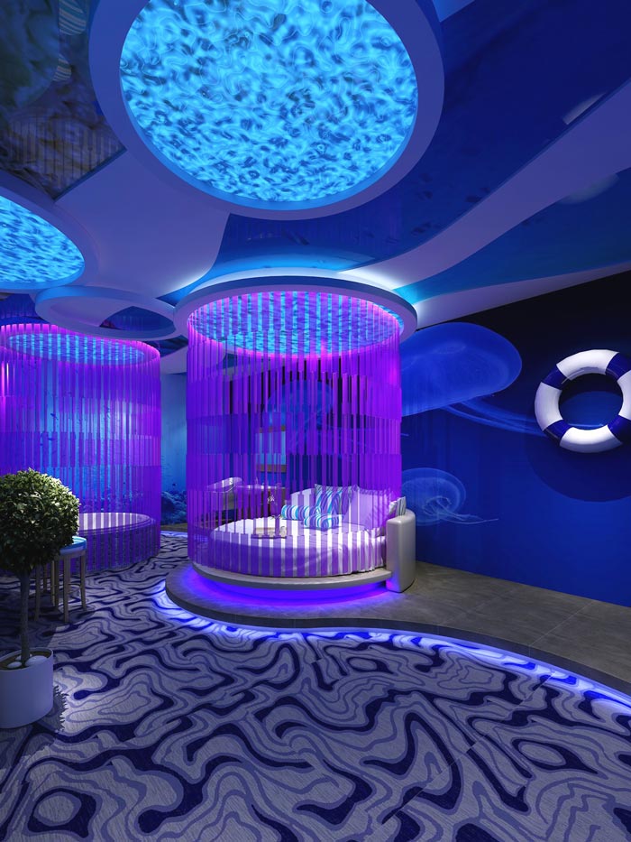 情人酒店夢幻客房裝修設計案例效果圖