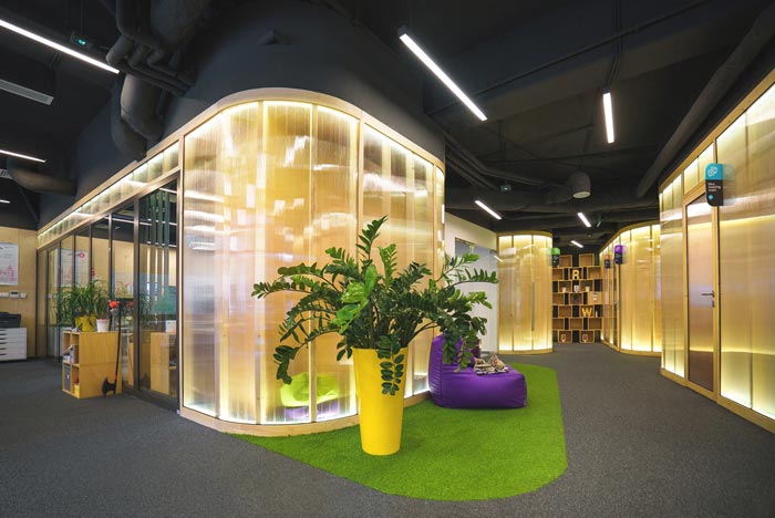 軟件公司辦公室進門區域裝修設計案例效果圖