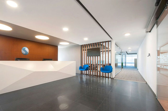 金融公司辦公室前臺裝修設計案例效果圖