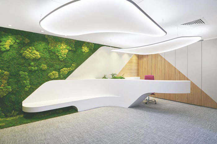 科技公司辦公室前臺裝修設(shè)計(jì)案例效果圖