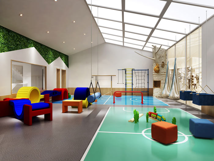 學前教育學校玩耍區裝修設計案例效果圖