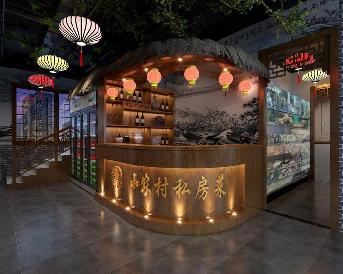 農家私房菜進門區(qū)裝修設計效果圖