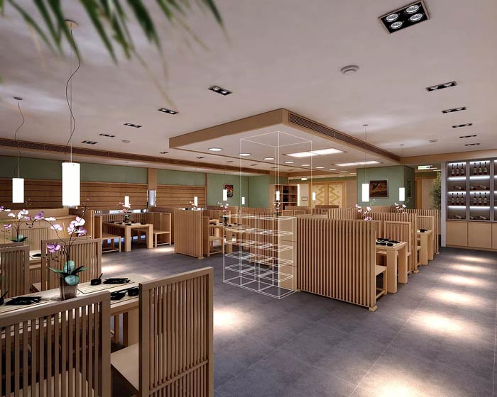 日式料理店餐區裝修設計效果圖