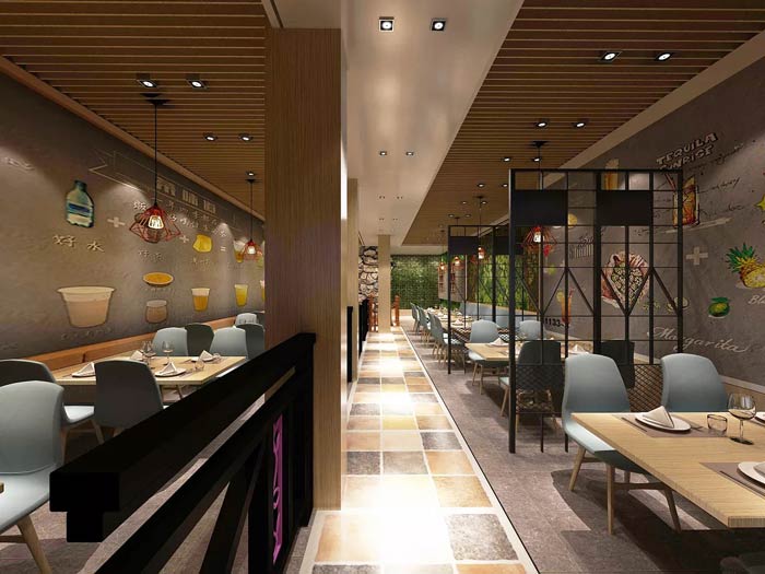 連鎖中式快餐店二樓裝修設(shè)計效果圖