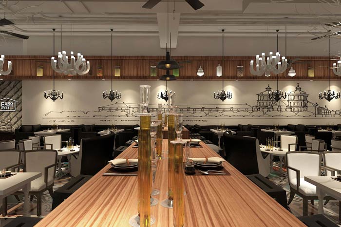 休閑西餐廳餐桌裝修設計效果圖