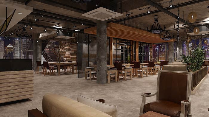 咖啡館休息區裝修設計效果圖