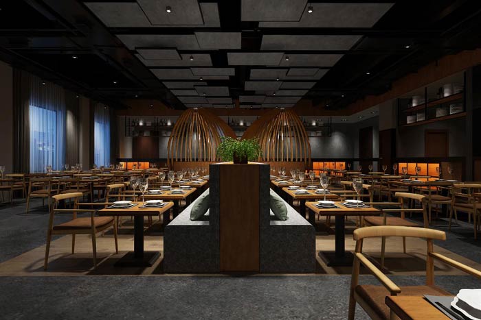 美食小吃店餐區裝修設計效果圖