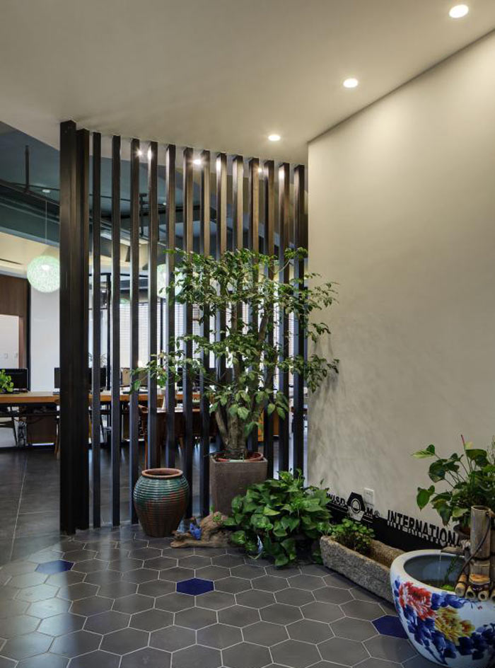 進出口貿易公司辦公室進門區裝修設計效果圖