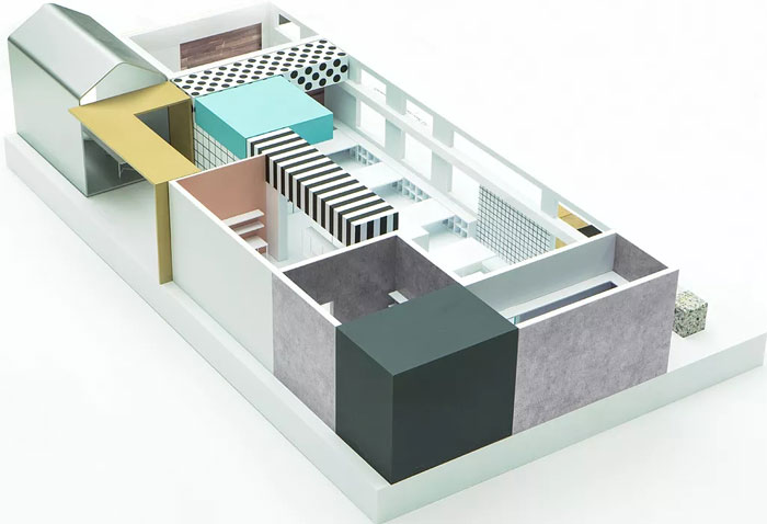 長(zhǎng)方形辦公室平面模型圖