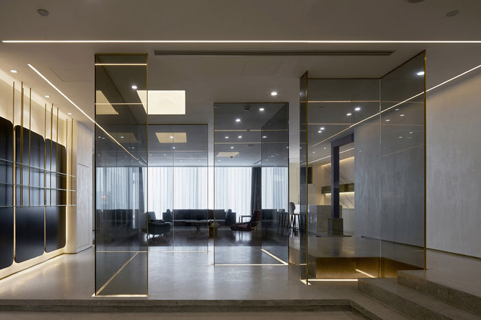 1300平方辦公室展示接待區裝修設計效果圖