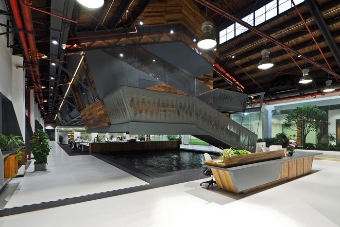 實(shí)業(yè)投資公司辦公室前臺大廳裝修設(shè)計(jì)效果圖