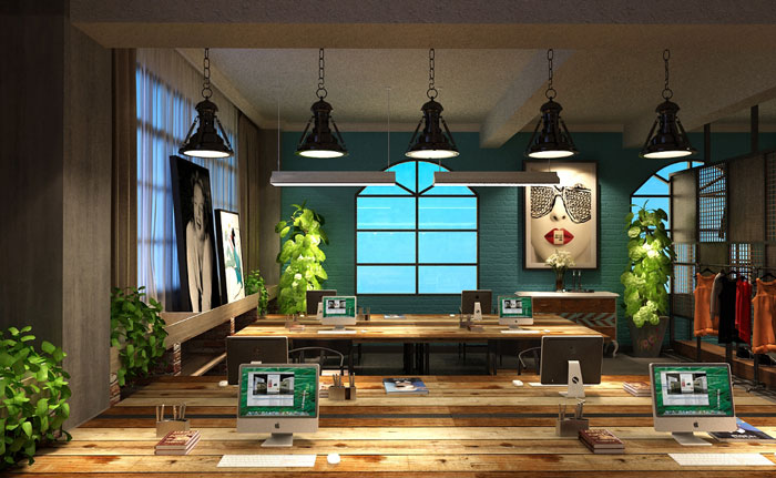 服飾公司辦公室辦公區裝修設計效果圖