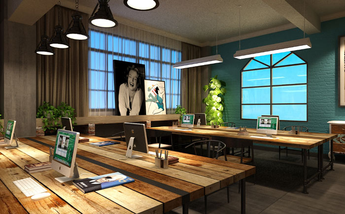 服飾公司辦公室辦公區裝修設計效果圖