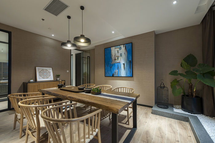 新中式辦公室茶室裝修設計效果圖