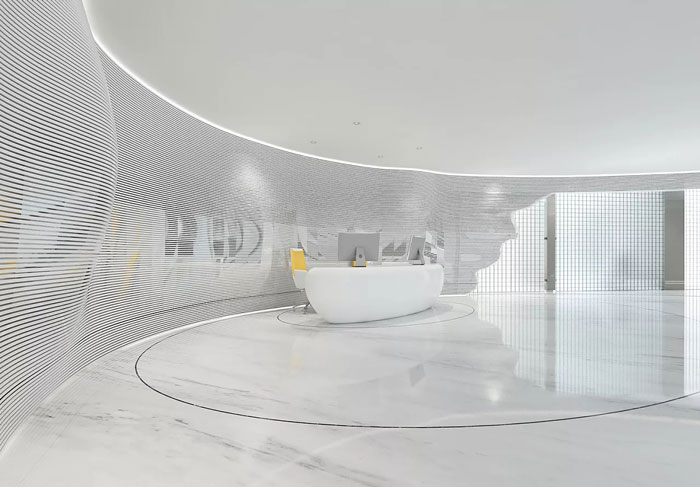 集團辦公室前臺裝修設計效果圖