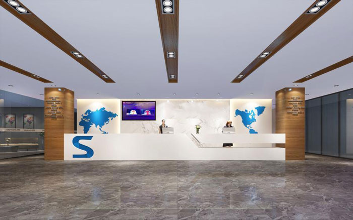 杭州良渚辦公室前臺裝修設計效果圖