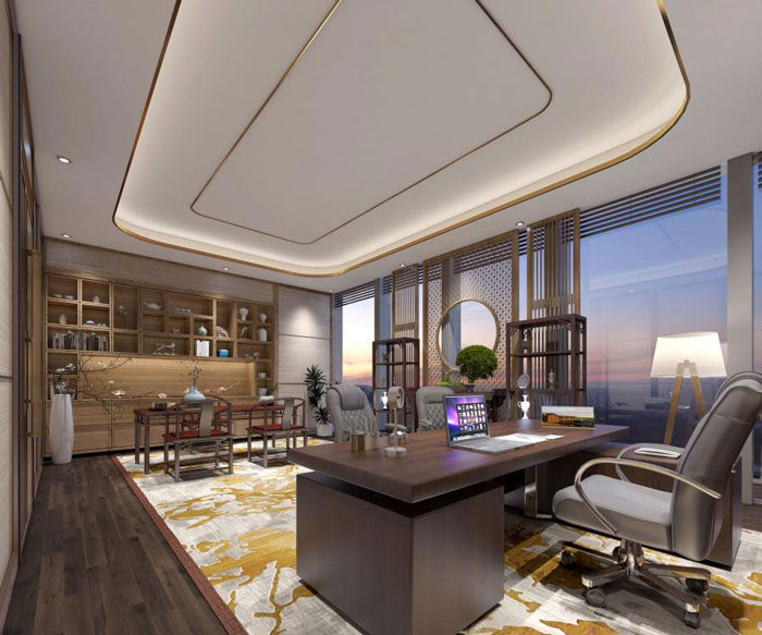 杭州老余杭董事長辦公室裝修設計方案