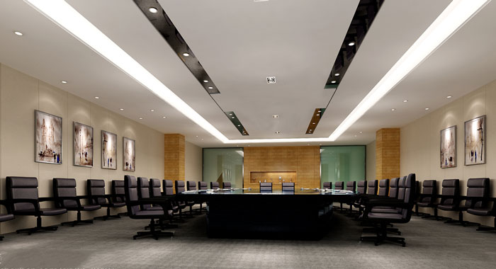 企業孵化器辦公室會議室裝修設計效果圖