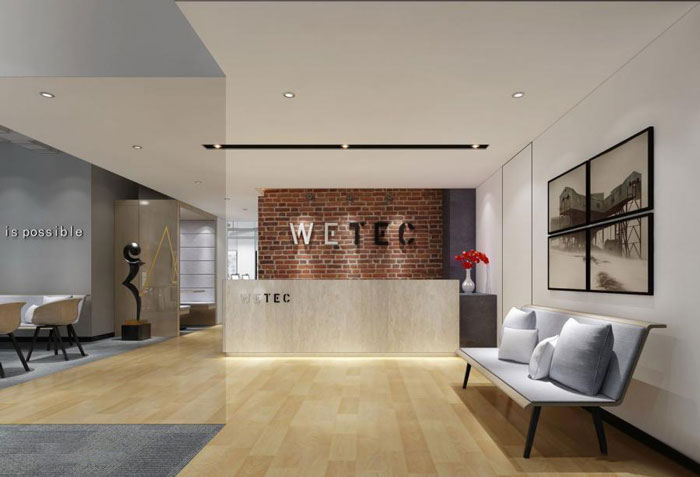 杭州臨安辦公室前臺裝修設計效果圖