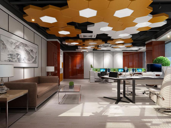 蜂巢辦公室辦公區裝修設計效果圖