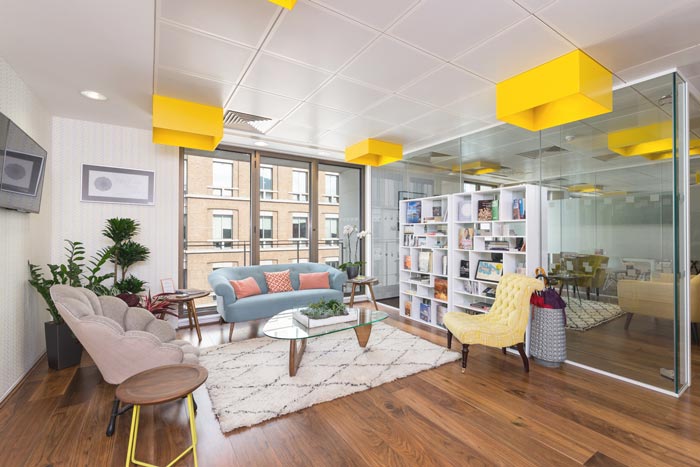 金融辦公室接待區裝修設計案例效果圖