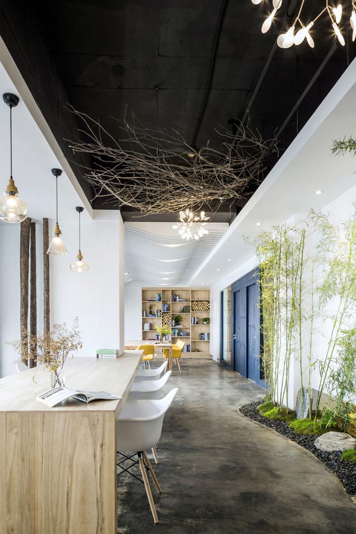 環保辦公室左側辦公區裝修設計效果圖