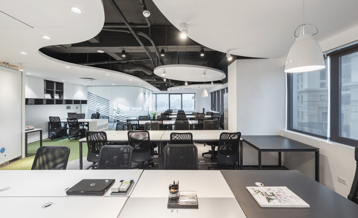 傳媒公司辦公室辦公區域裝修設計效果圖