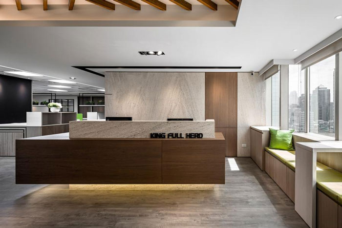 杭州富陽(yáng)辦公樓前臺(tái)接待裝修設(shè)計(jì)效果圖