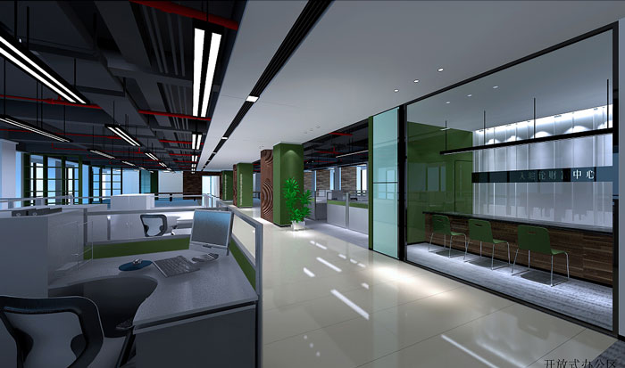 戶外用品公司辦公室辦公區裝修設計效果圖