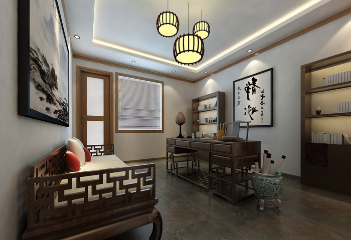 中醫(yī)館館長辦公室裝修設(shè)計(jì)效果圖