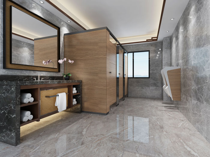 中式辦公會所衛生間裝修設計效果圖