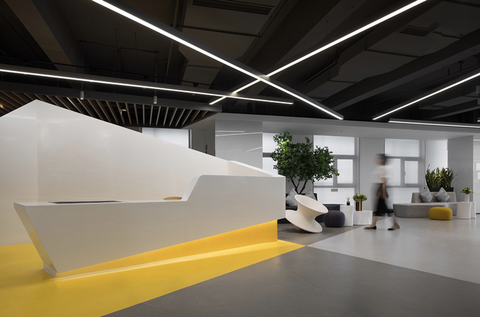 產業園辦公室前臺裝修設計效果圖