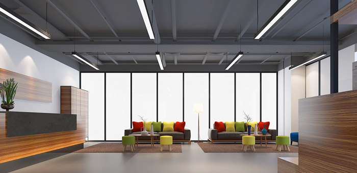 教育學校辦公室接待區裝修設計效果圖