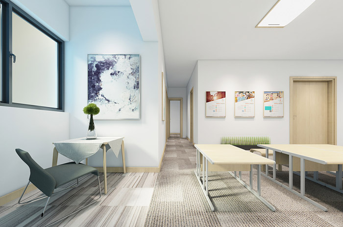 教育培訓(xùn)機構(gòu)接待區(qū)裝修設(shè)計效果圖