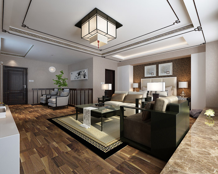 私人辦公室二樓洽談區裝修設計效果圖