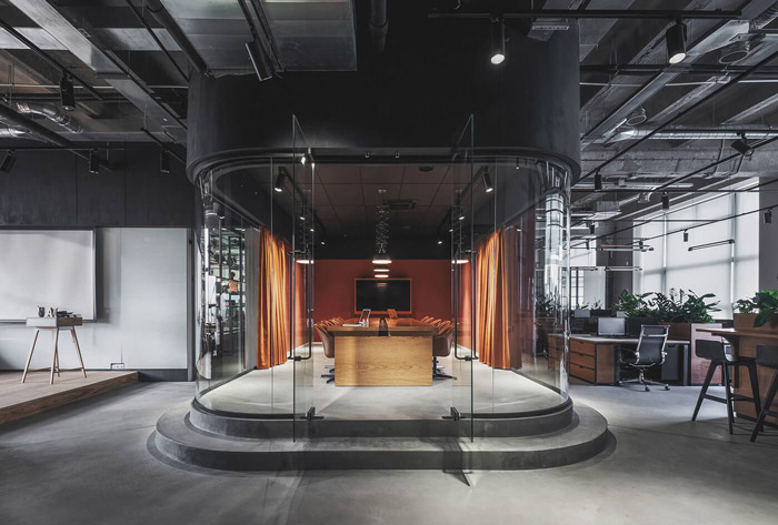 包豪斯風格辦公室進門區裝修設計效果圖