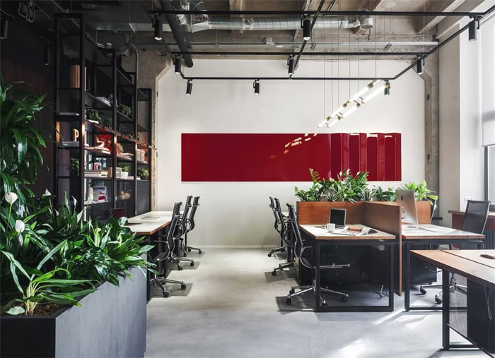 包豪斯風格辦公室辦公區裝修設計效果圖