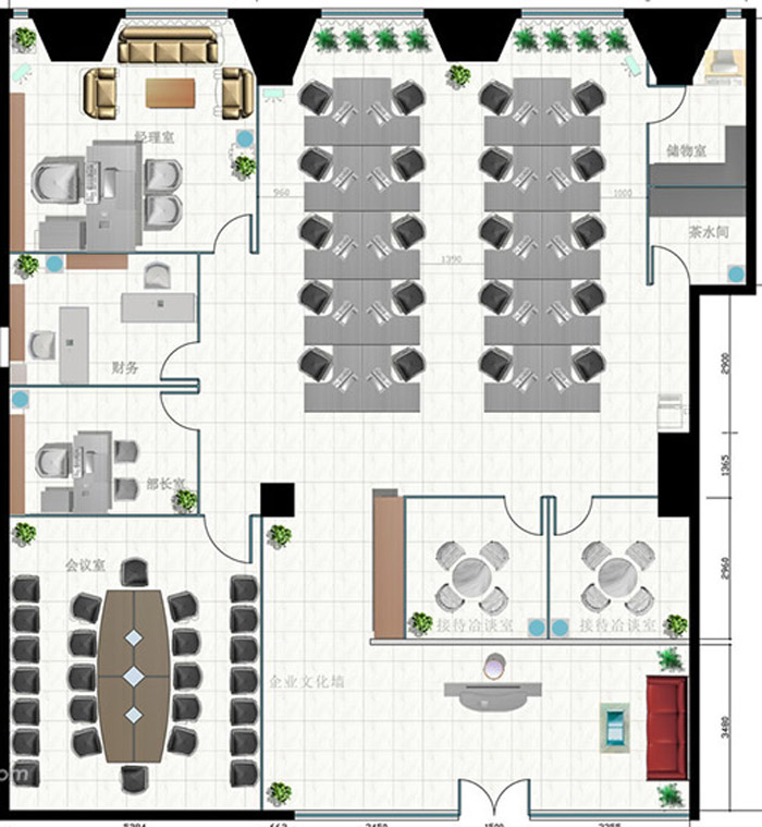 小型辦公室設(shè)計(jì)布局圖